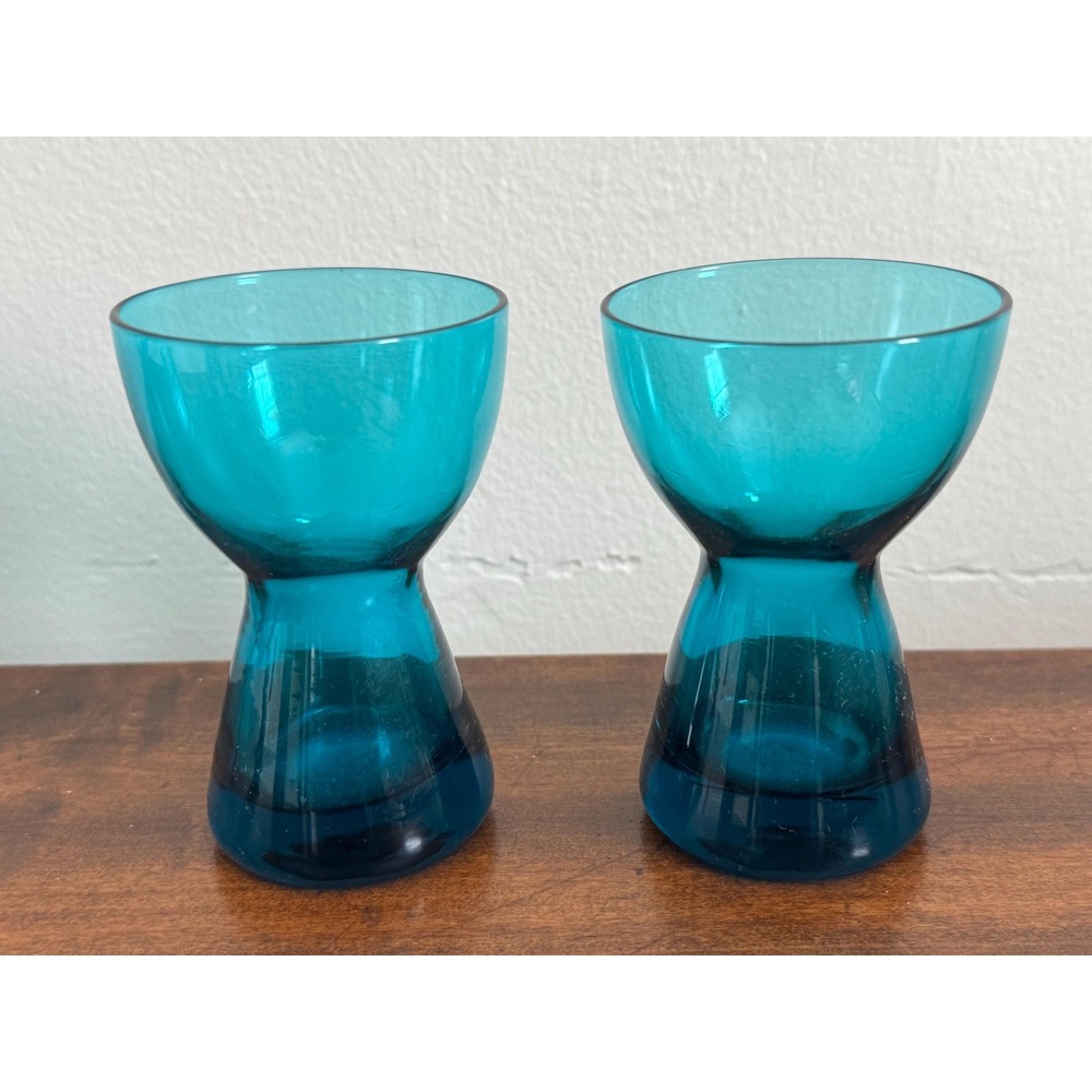 Vintage Set of 2 Morgantown Glass Mid Century Modern Barton Candlestick Holders